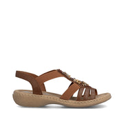 Rieker 61850-24 Ladies' Sandals-Tan