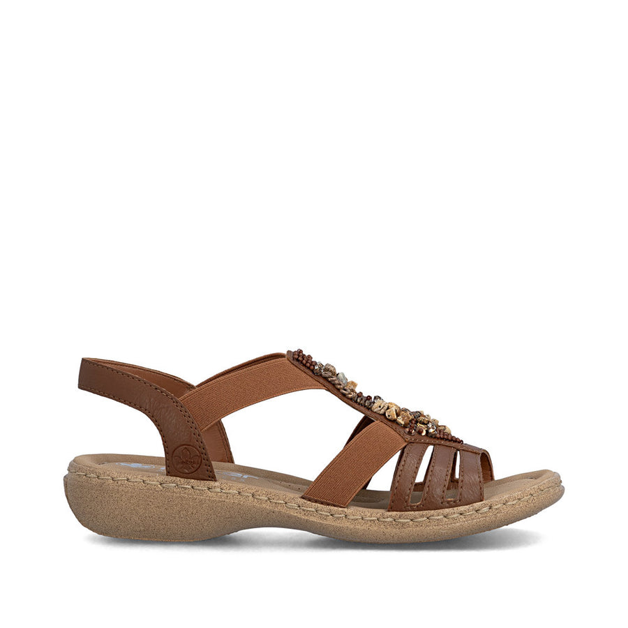 Rieker 61850-24 Ladies' Sandals-Tan