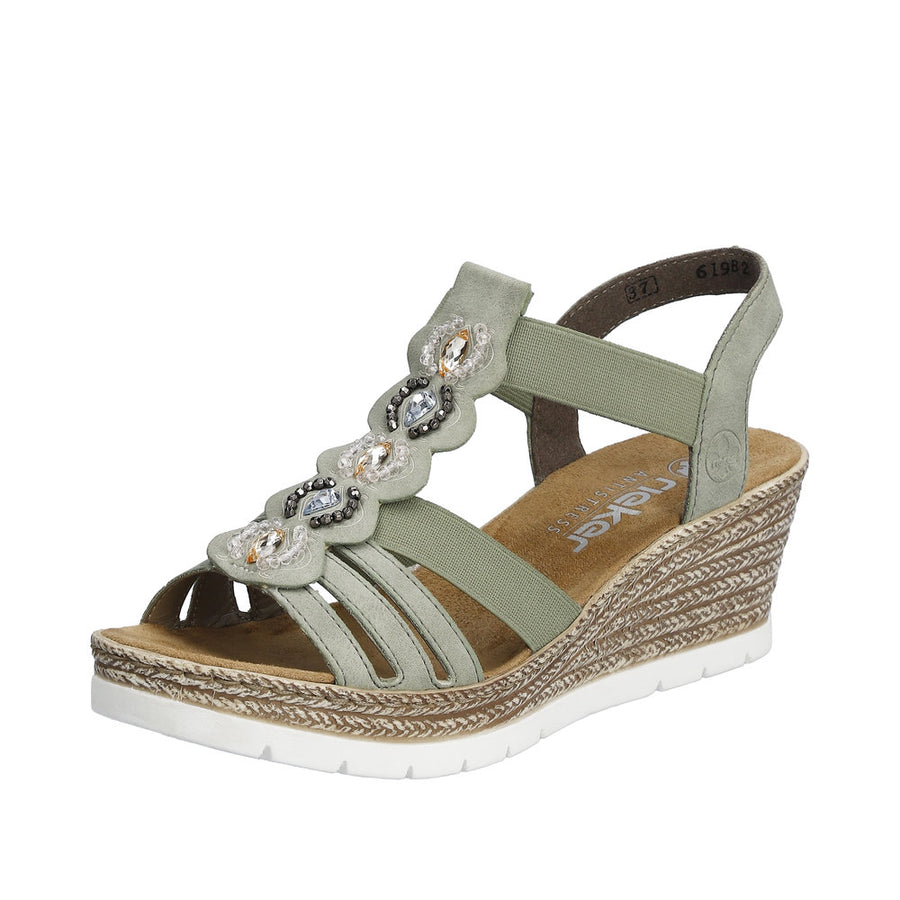 Rieker 619B2 Sandals-Pistachio