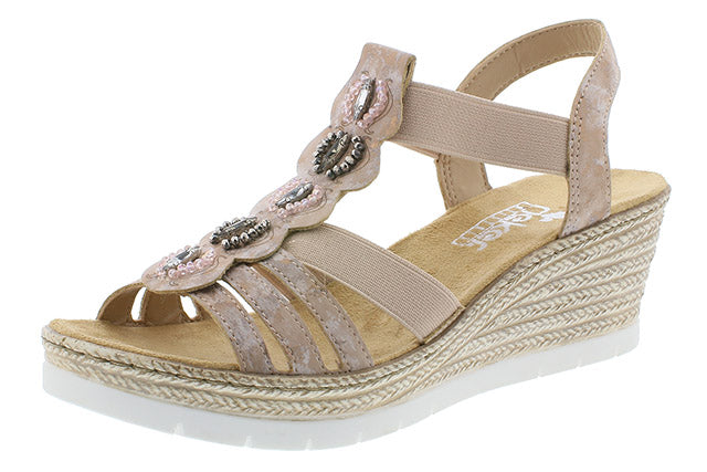 Rieker 619B2 Sandals-Pink