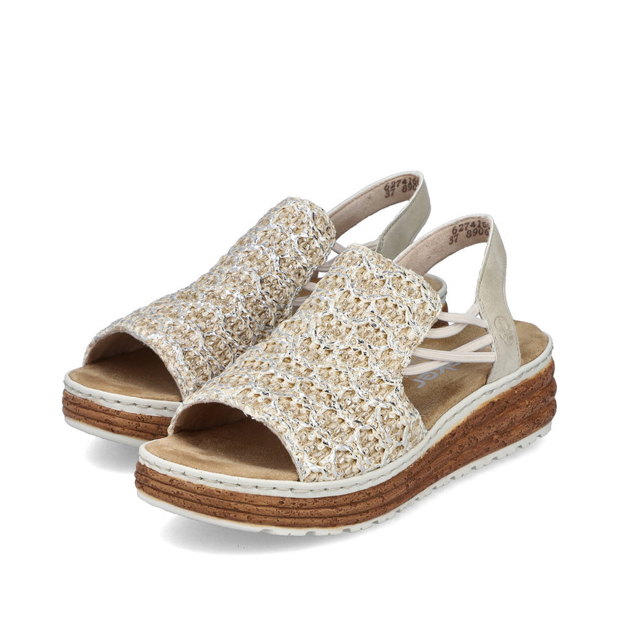 Rieker dames 62741Sandalen met sleehak Rieker dames 62741Sandalen met sleehak