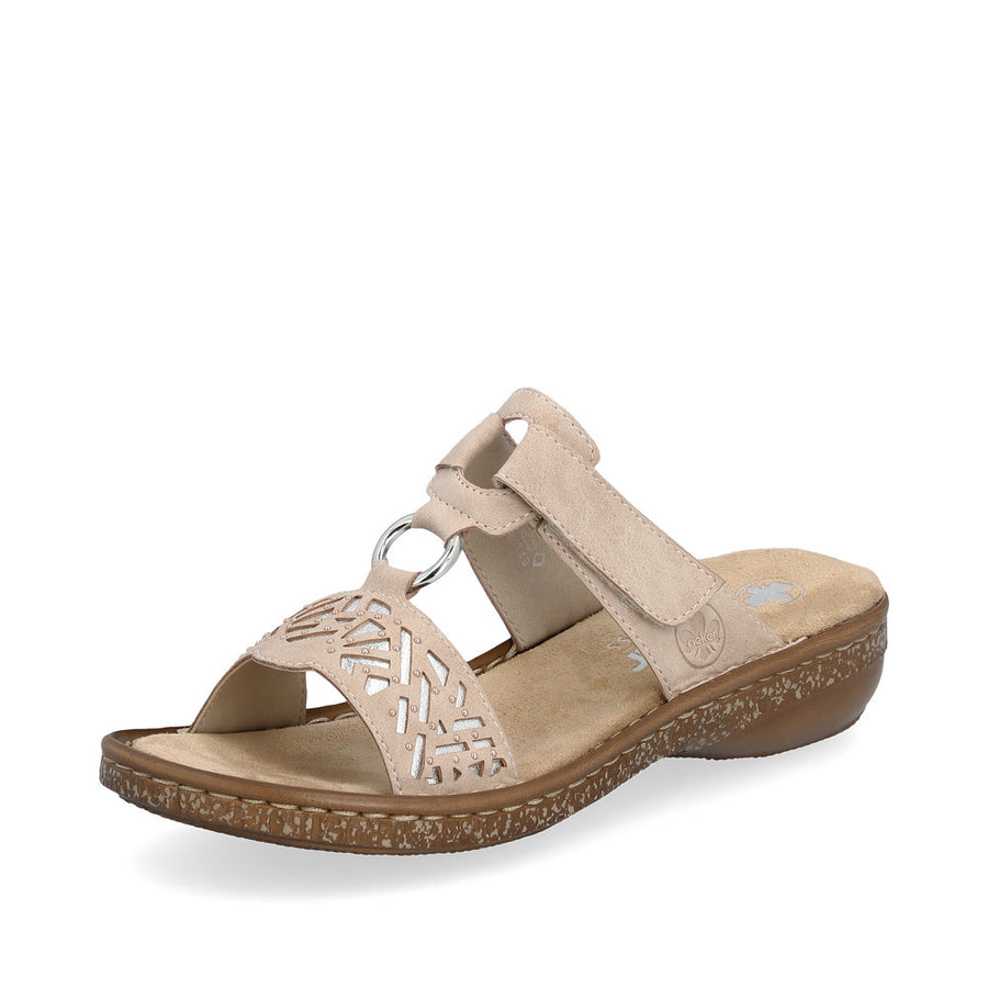 Rieker 62863 Sandals-Rose/Silver