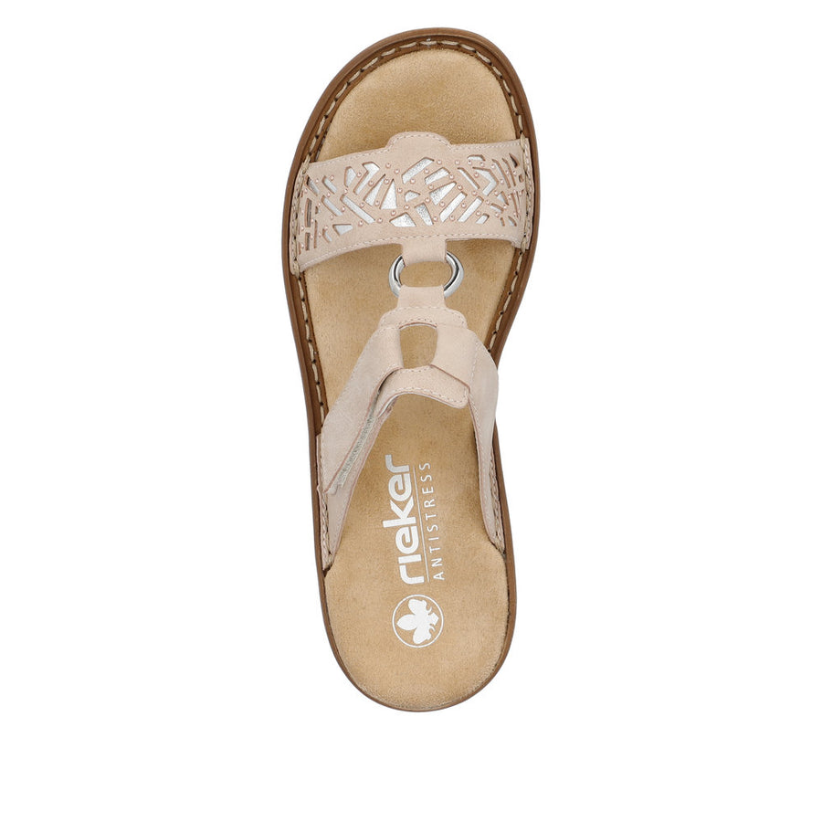 Rieker 62863 Sandals-Rose/Silver