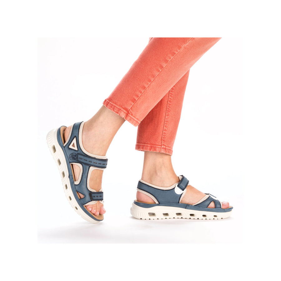 Rieker 64066-14 Ladies Sandals-Navy