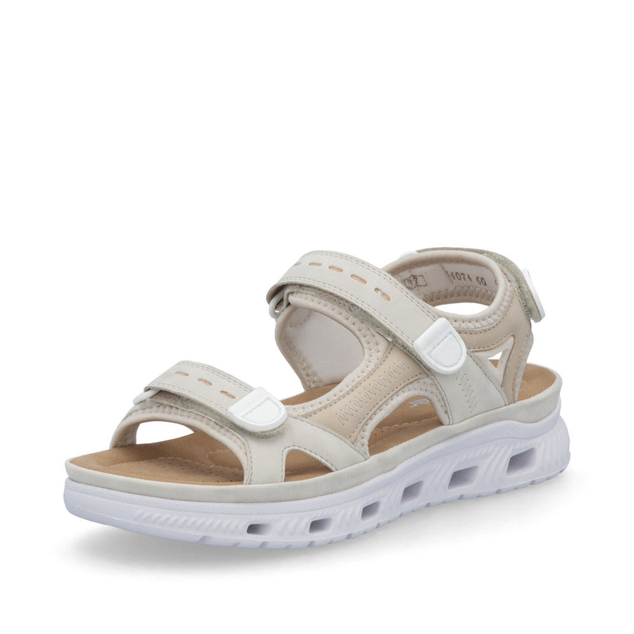 Rieker 64074-60 Ladies' Sandals-Cream