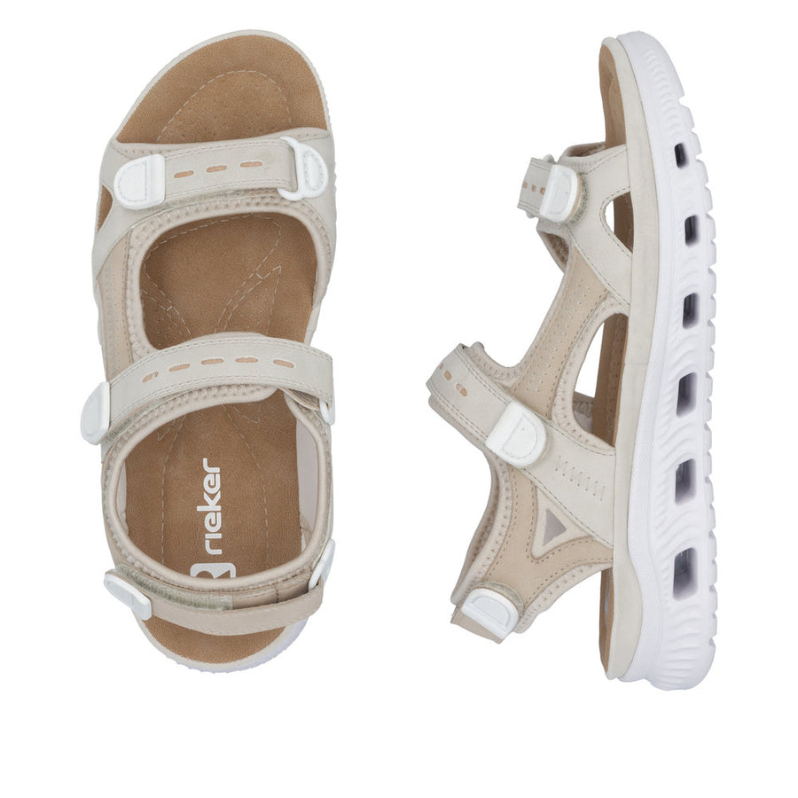 Rieker 64074-60 Ladies' Sandals-Cream