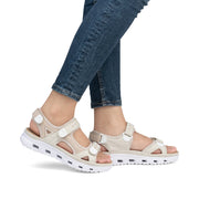 Rieker 64074-60 Ladies' Sandals-Cream