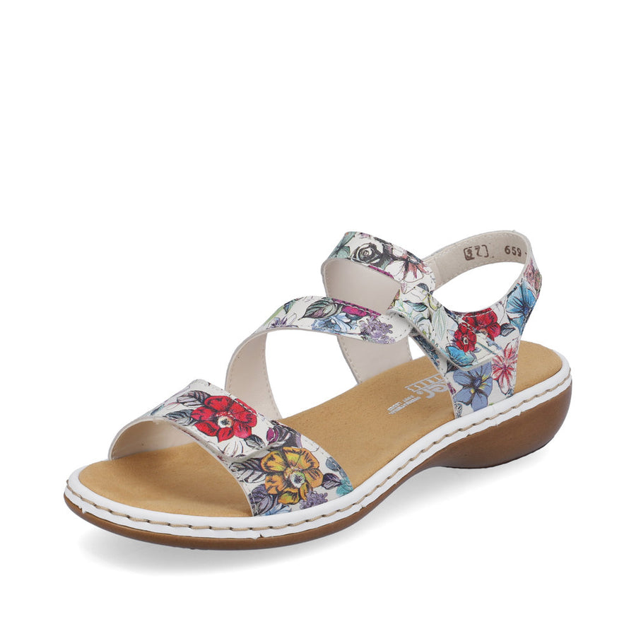 Rieker 659C7 Sandals-White Multi