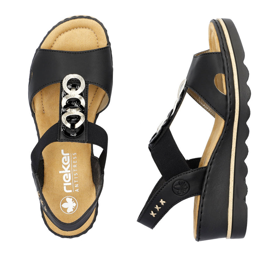 Rieker 67498 Sandals-Black