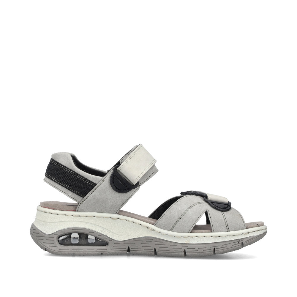 Rieker 67651-40 Ladies Sandals-Grey