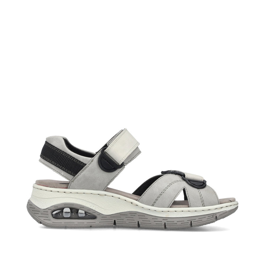 Rieker 67651-40 Ladies Sandals-Grey