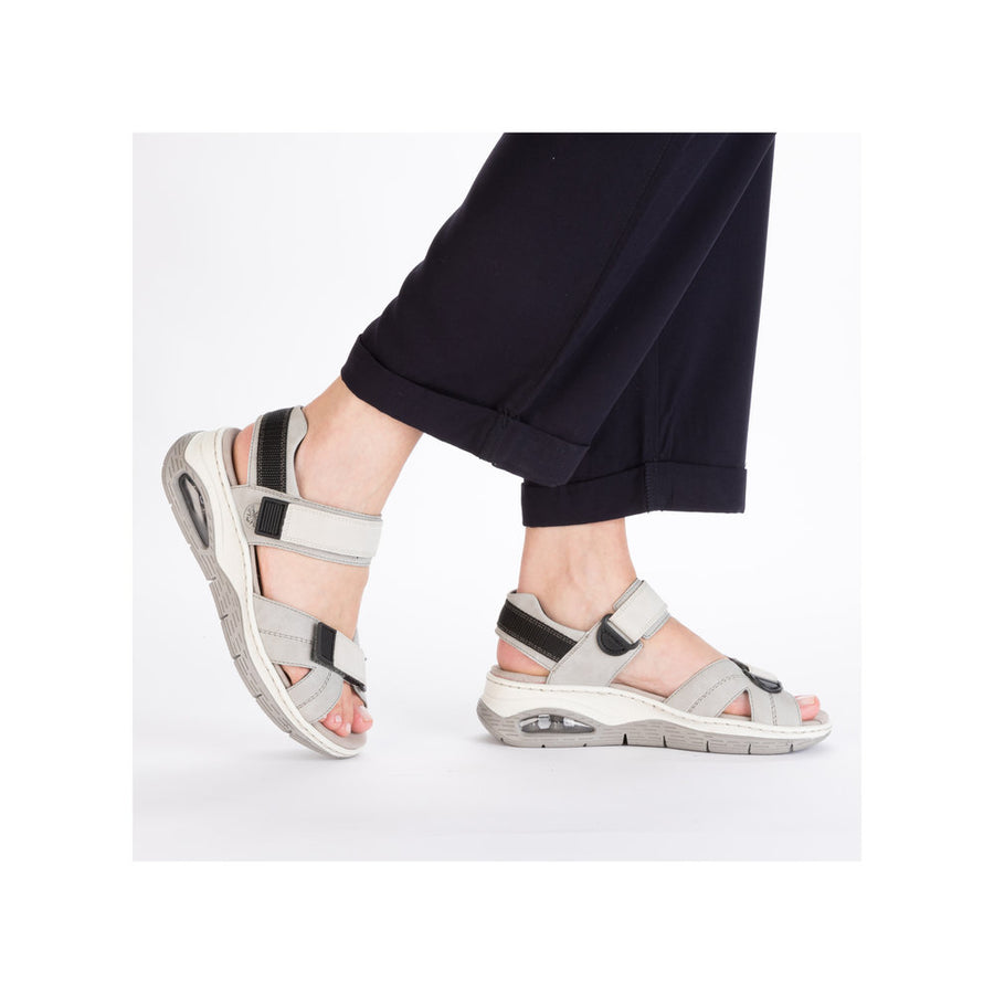 Rieker 67651-40 Ladies Sandals-Grey