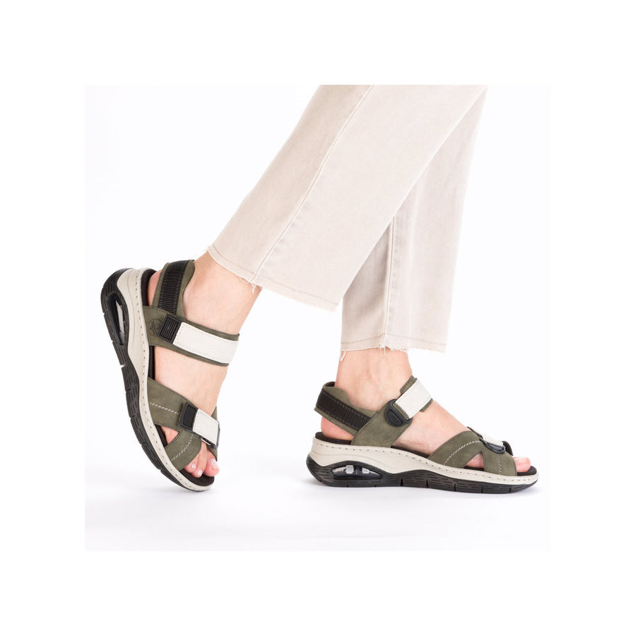 Rieker 67651-54 Ladies Sandals-Grey Multi
