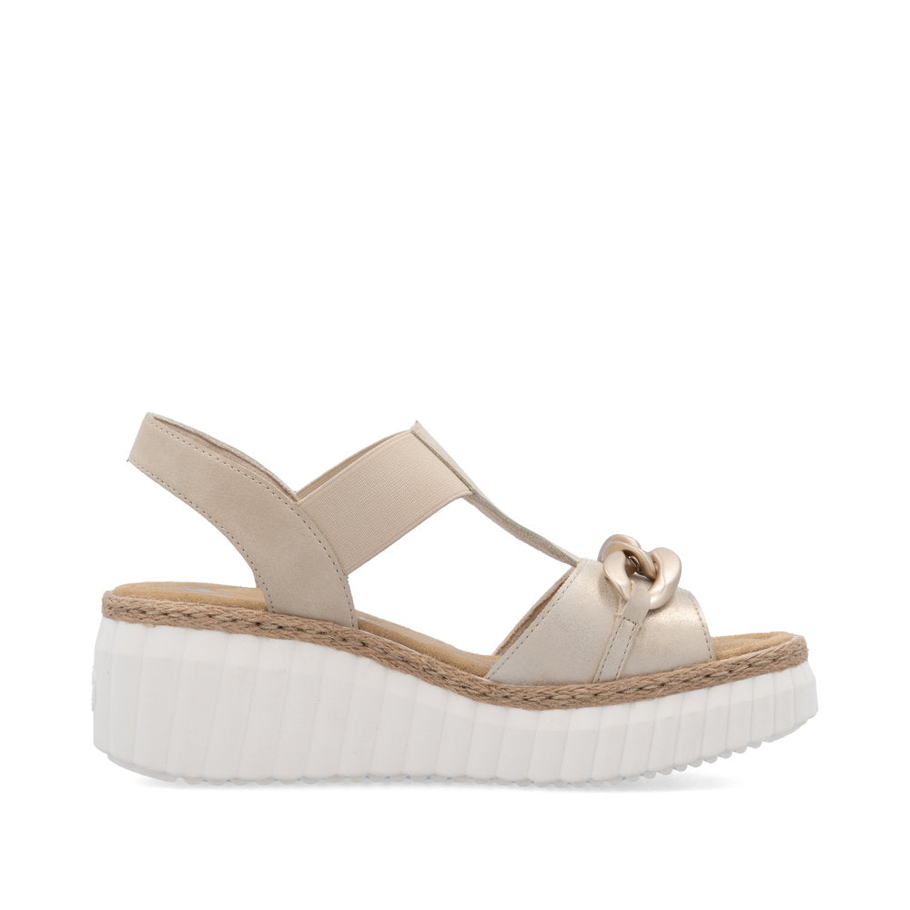 Rieker 69158-60 Wedge Sandals-Beige
