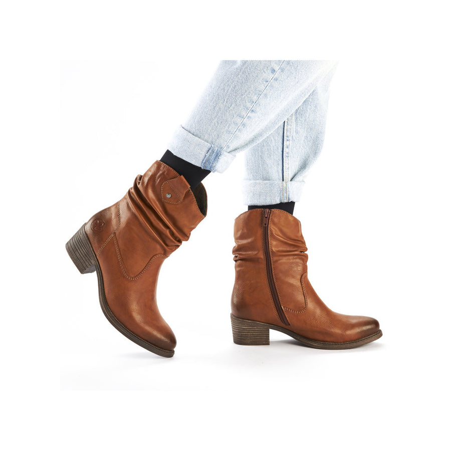 Rieker 73170 Ankle Boot-Tan