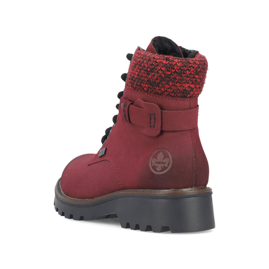 Rieker 73225 Ankle Boot-Burgundy