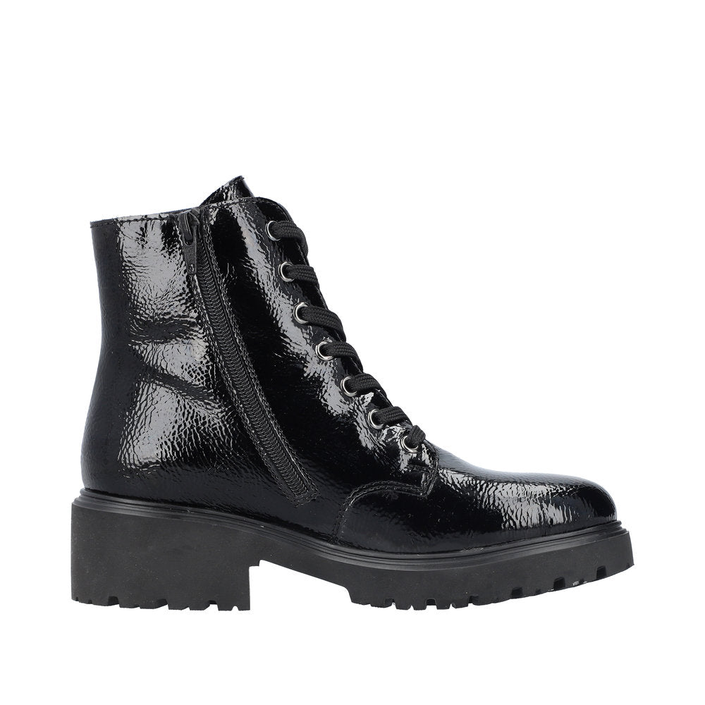 Rieker 76002 Ankle Boot-Black Pat