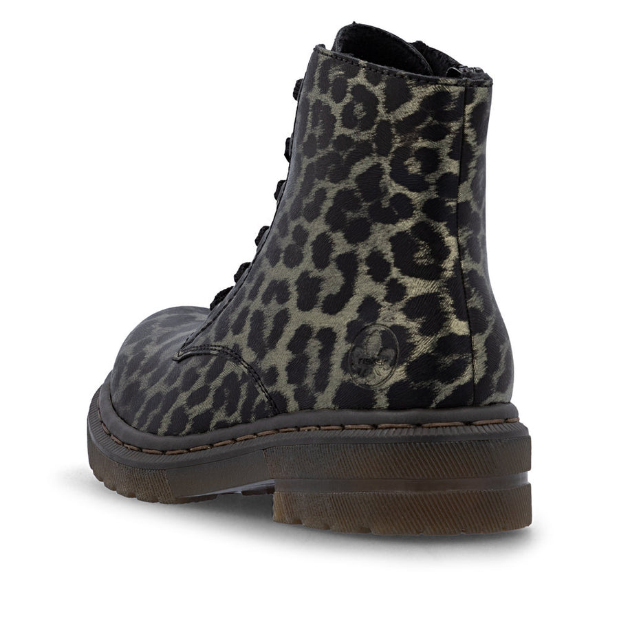 Rieker 78240-90 Ankle Boot-Black Leopard