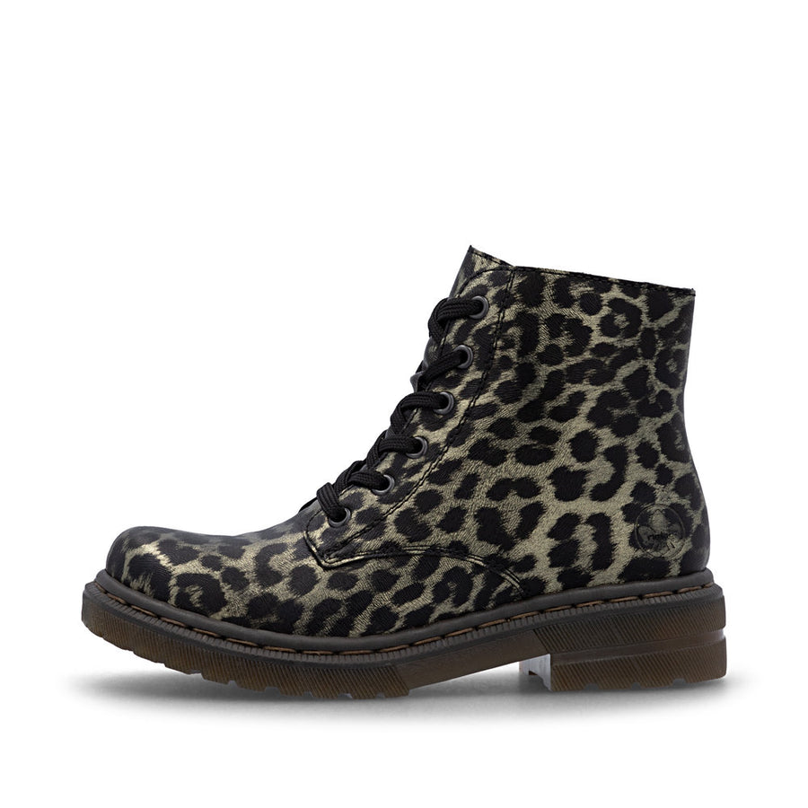 Rieker 78240-90 Ankle Boot-Black Leopard