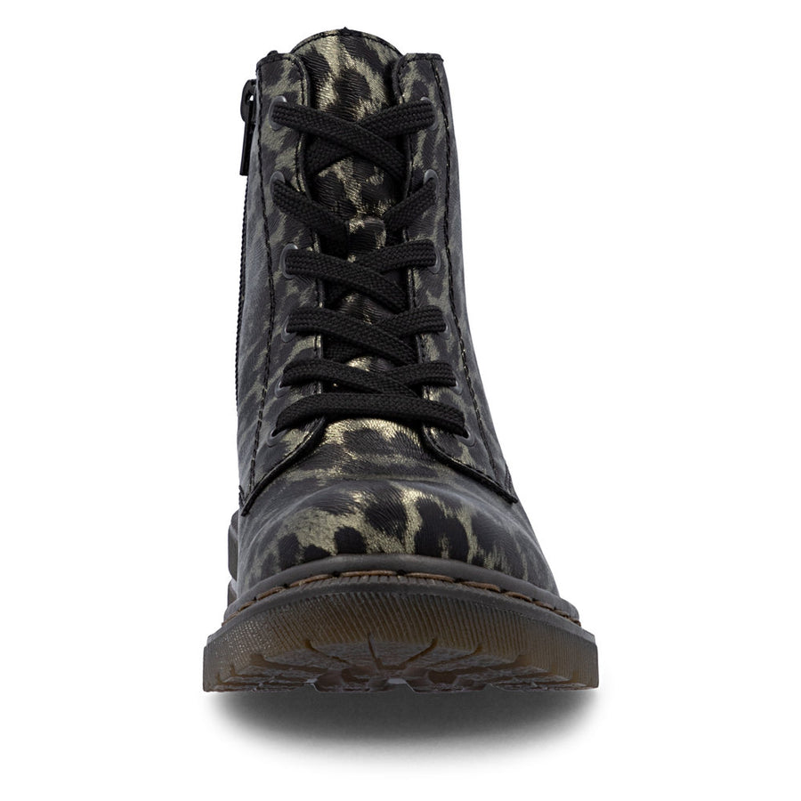 Rieker 78240-90 Ankle Boot-Black Leopard