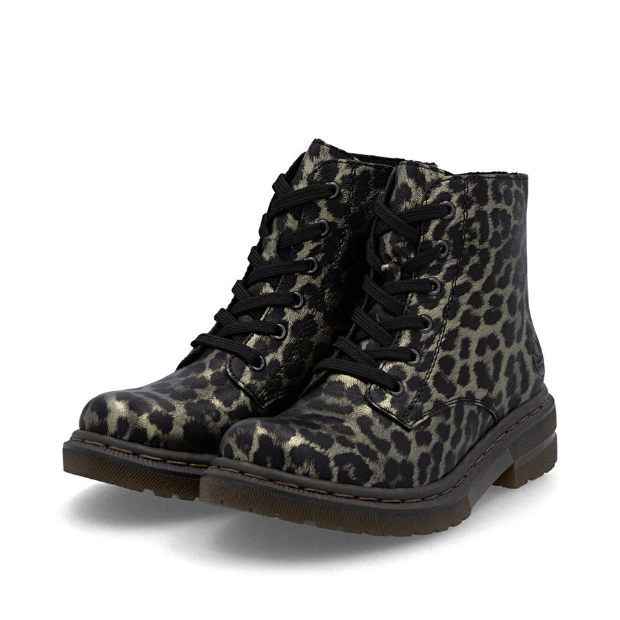 Rieker 78240-90 Ankle Boot-Black Leopard