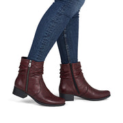 Rieker 78656 Ankle Boot-Wine