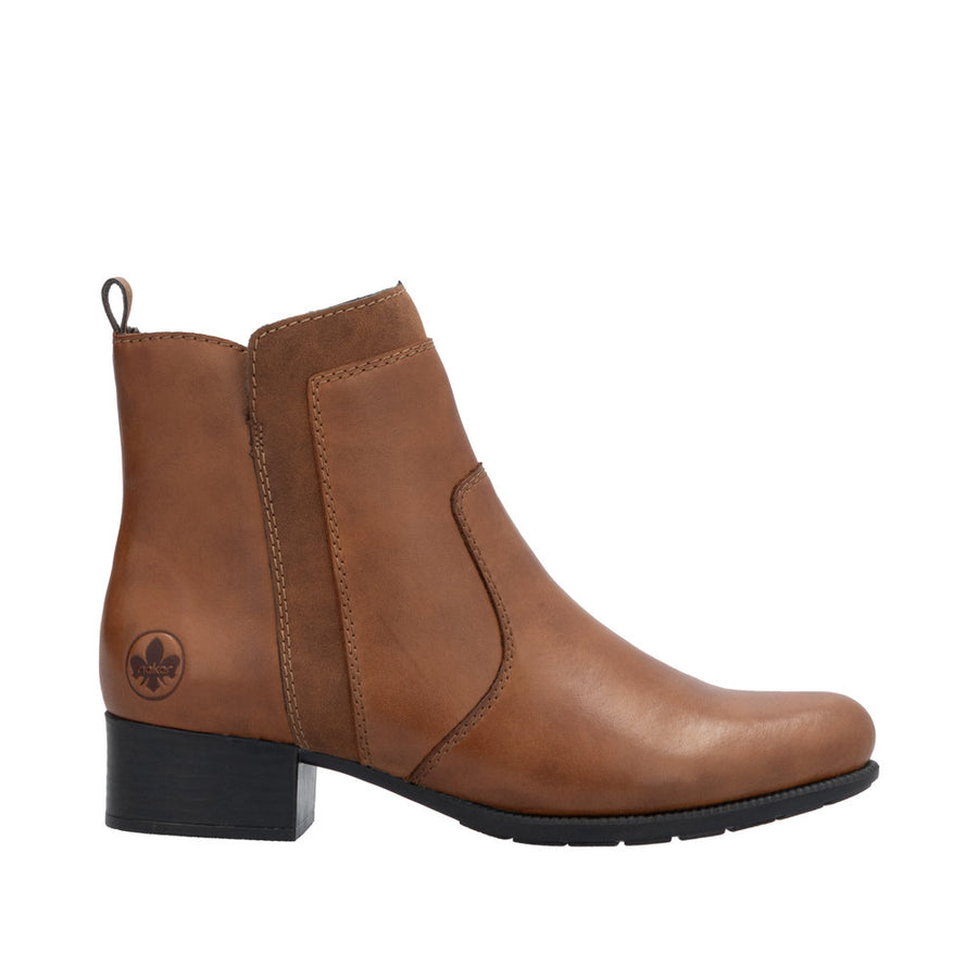 Rieker 78658 Ankle Boot-Tan