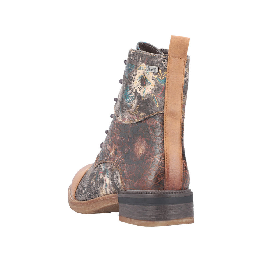 Rieker 94611 Ankle Boot-Brown Floral