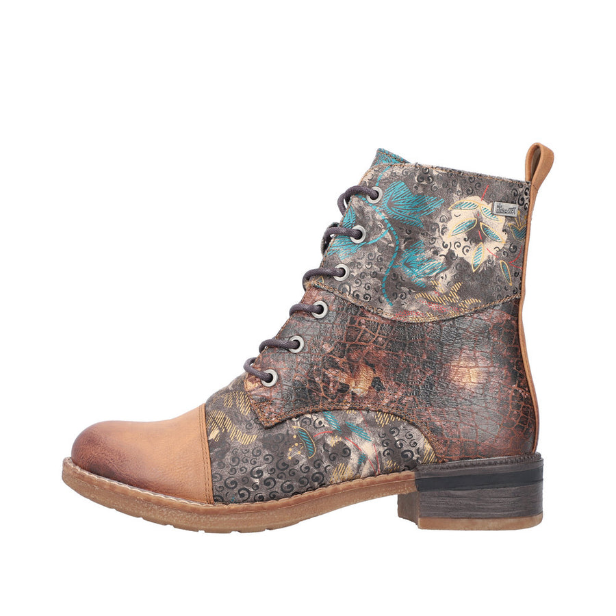 Rieker 94611 Ankle Boot-Brown Floral