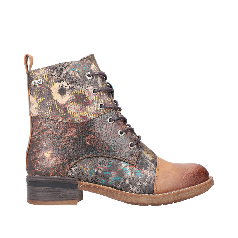 Rieker 94611 Ankle Boot-Brown Floral