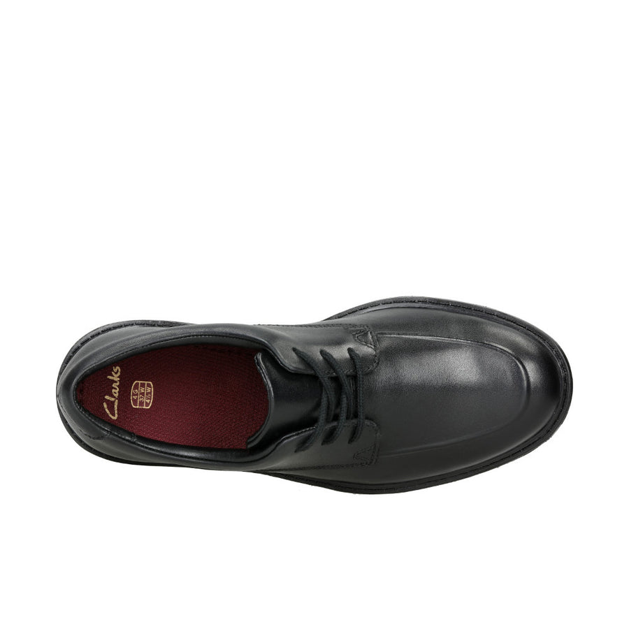 Clarks Asher Grove Kids Shoe-Black Lea G