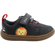 Clarks Flash Brill T Boys Shoe-Navy F