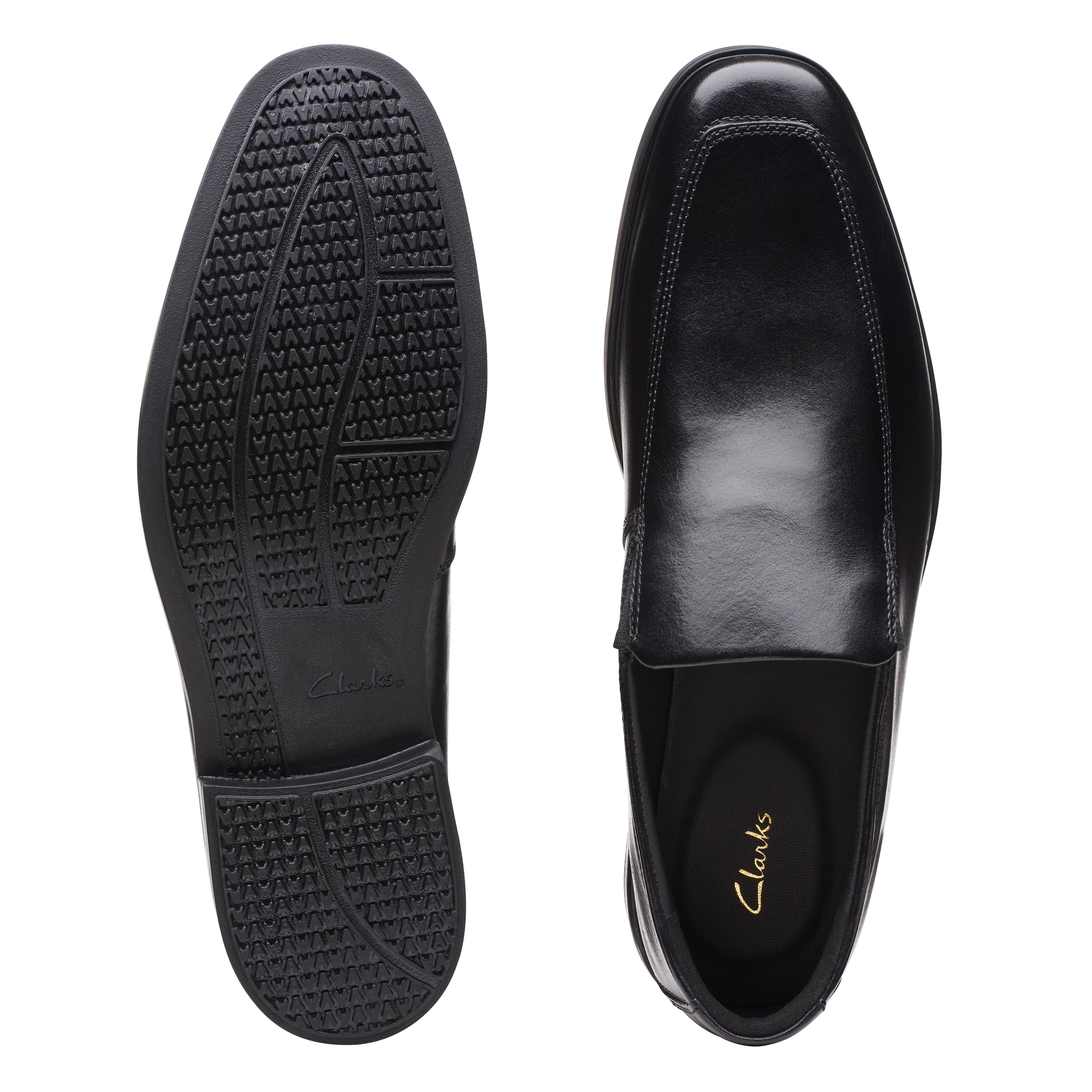 Clarks Howard Edge Shoe-Black Lea G