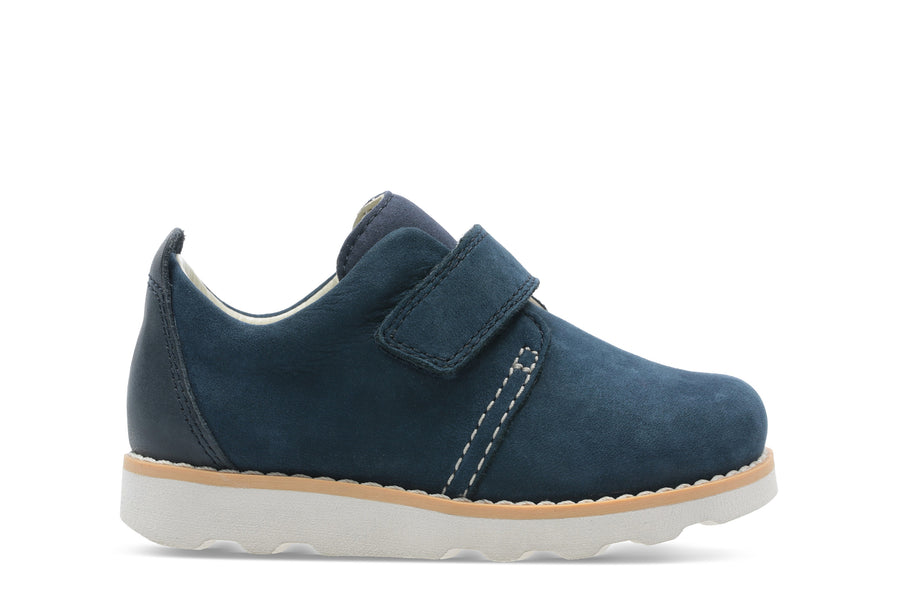 Clarks Crown Park Shoes-Navy Lea F