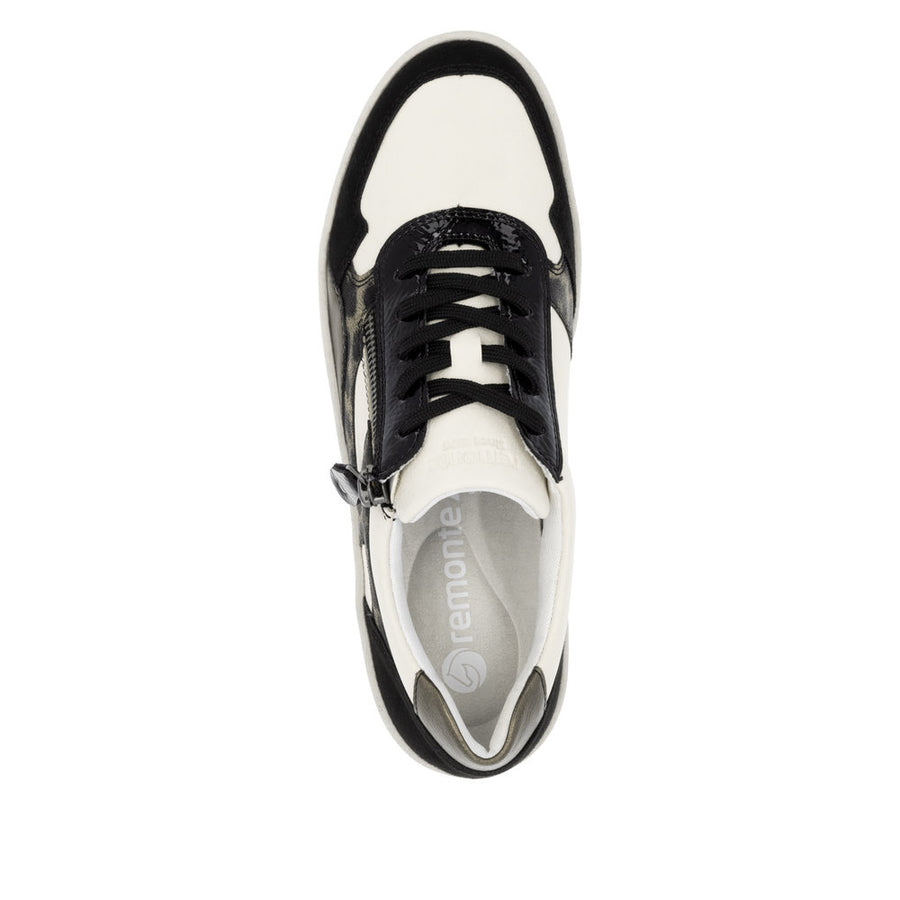 Remonte D0J04 Ladies Sneakers-Black/Beige