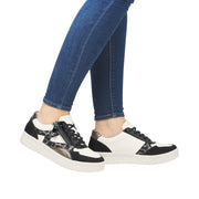 Remonte D0J04 Ladies Sneakers-Black/Beige