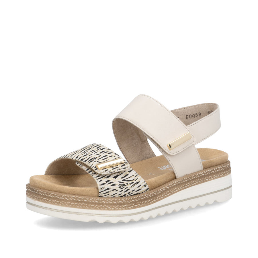 Remonte D0Q59-60 Ladies' Sandals-Beige/Gold
