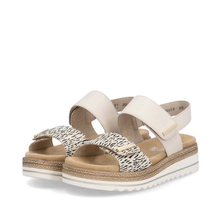 Remonte D0Q59-60 Ladies' Sandals-Beige/Gold
