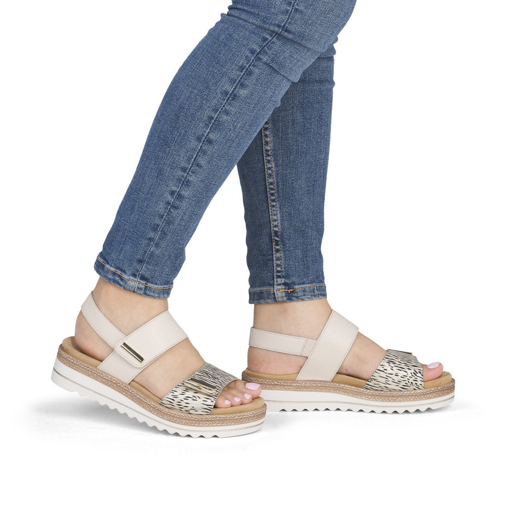 Remonte D0Q59-60 Ladies' Sandals-Beige/Gold