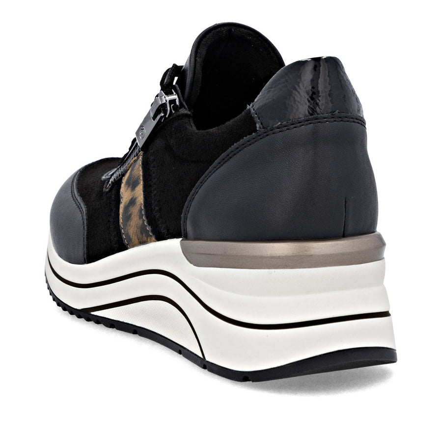 Remonte D0t09-04 Ladies Shoe-Black Leopard