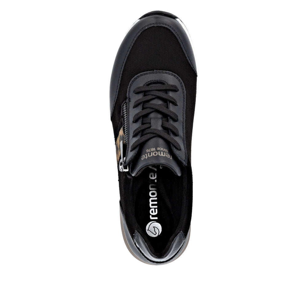 Remonte D0t09-04 Ladies Shoe-Black Leopard