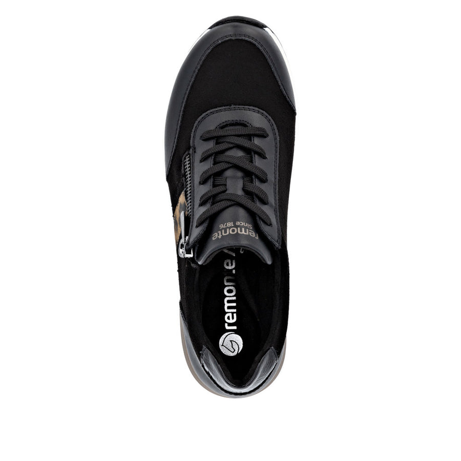 Remonte D0t09-04 Ladies Shoe-Black Leopard