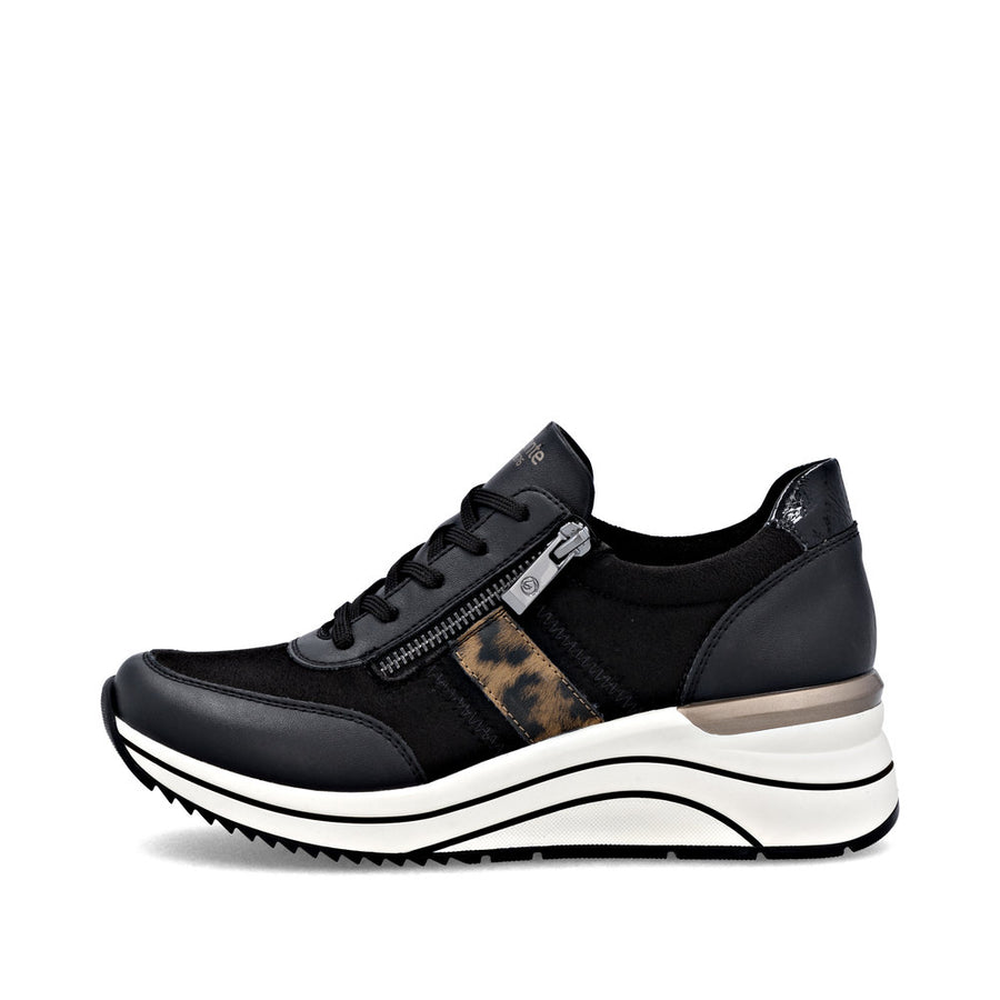 Remonte D0t09-04 Ladies Shoe-Black Leopard