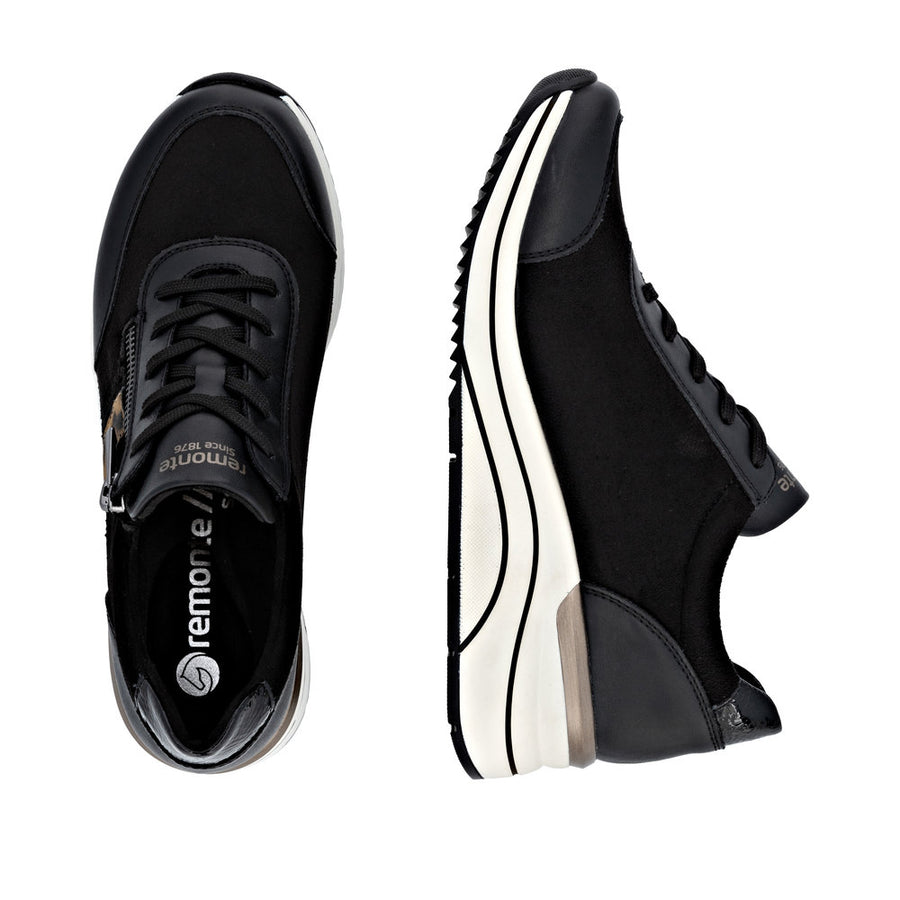 Remonte D0t09-04 Ladies Shoe-Black Leopard