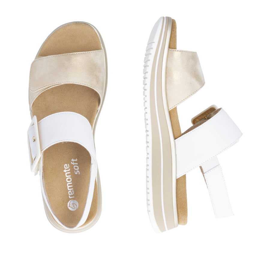 Remonte D1J53-80 Ladies Sandal-White/Beige