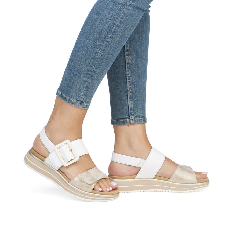 Remonte D1J53-80 Ladies Sandal-White/Beige