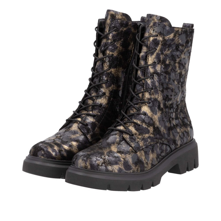 Remonte D1W72 Ankle Boot-Black Leopard