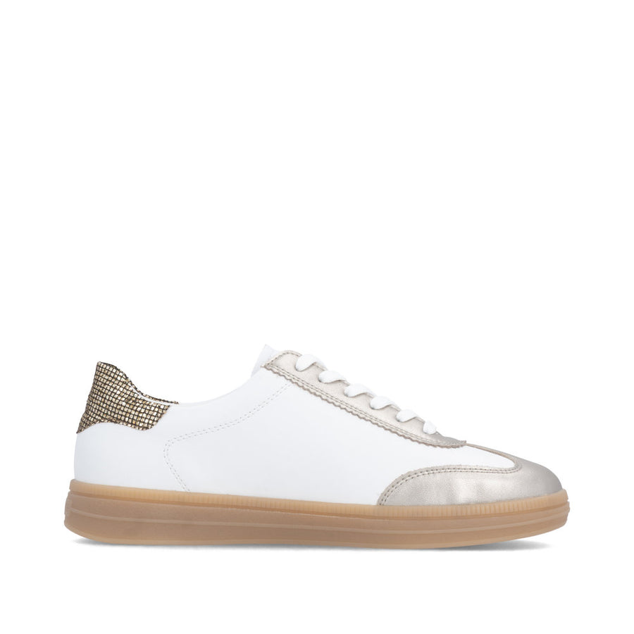 Remonte D2c05 Ladies Sneaker-White/Gold