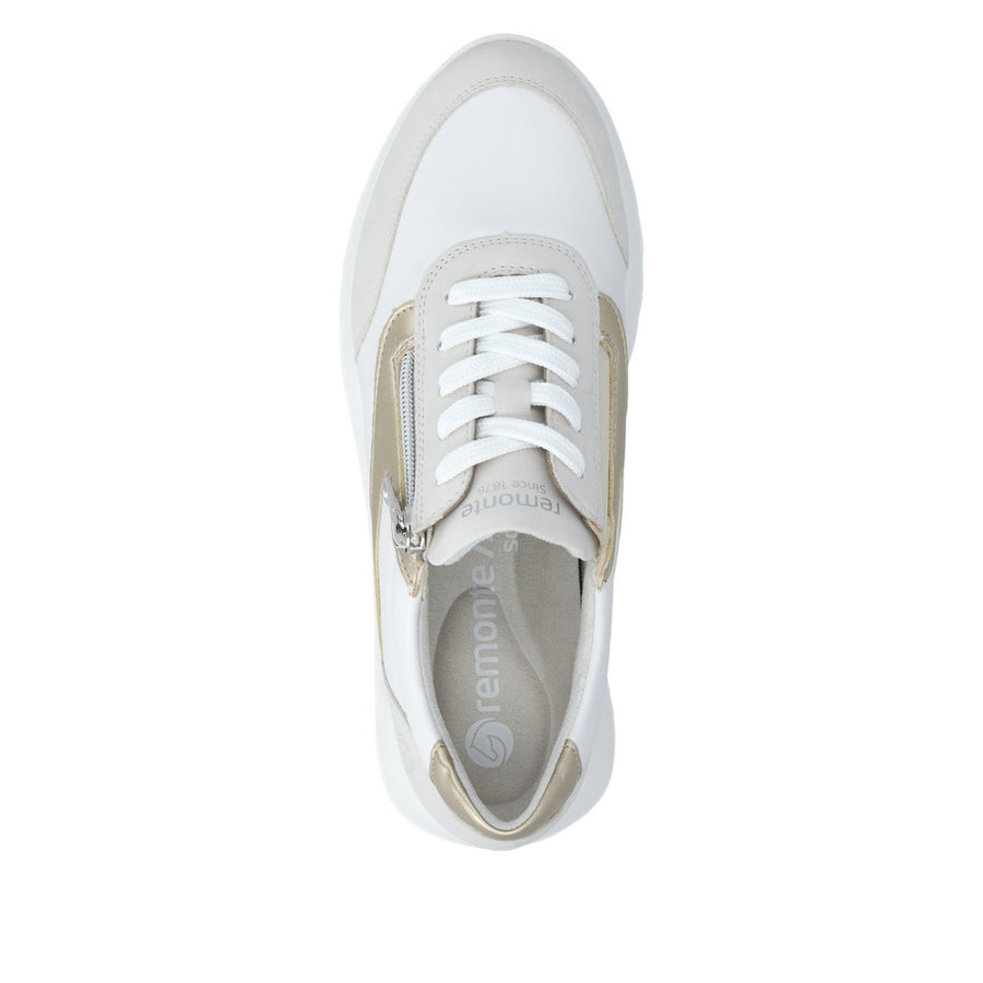 Remonte D2V02 Ladies Shoes-White/Gold