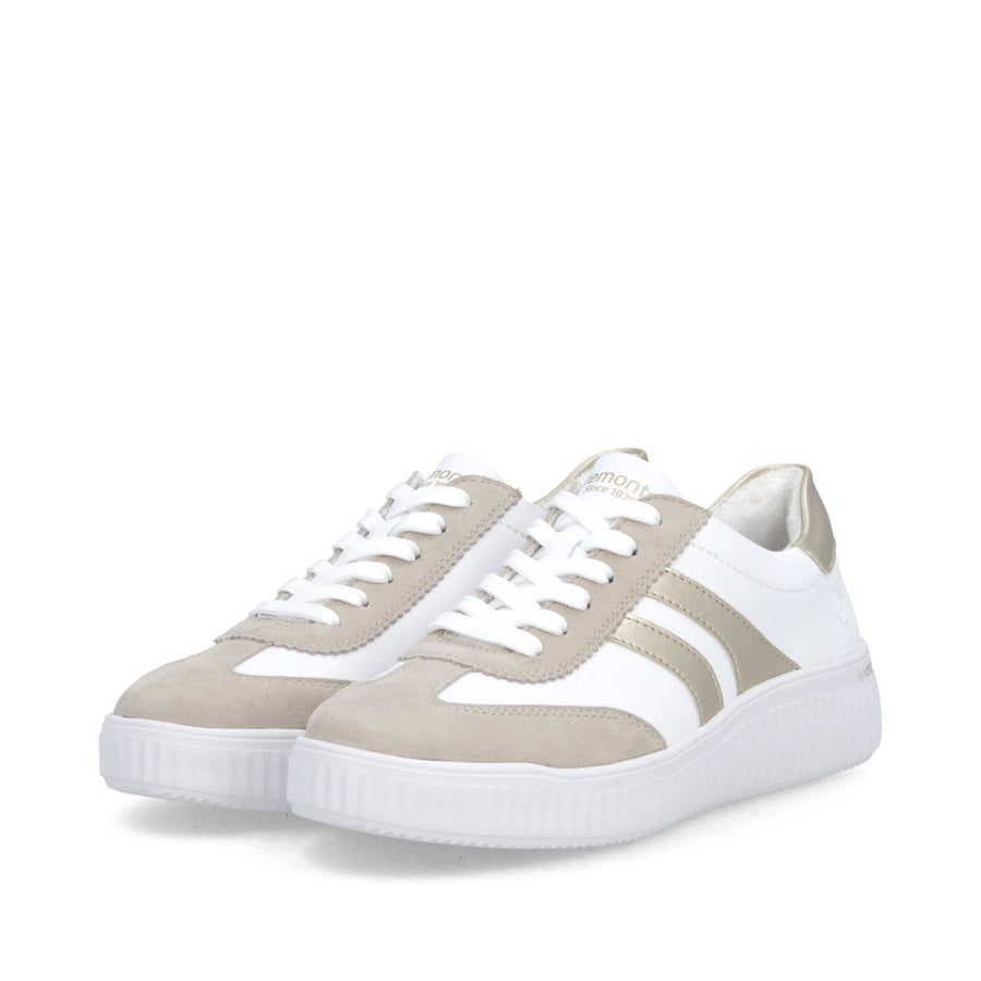 Remonte D3e00 Ladies Shoes-White/Gold